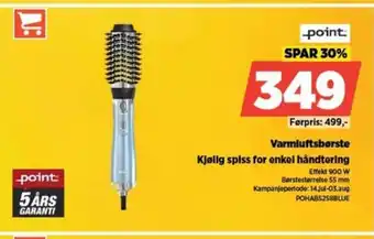 POWER Point varmluftsbørste kjølig spiss for enkel håndtering tilbud