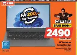 POWER CEPTER 14" bærbar pc Kompakt design tilbud