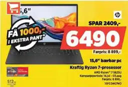POWER 15,6" bærbar pc Kraftig Ryzen 7-prosessor tilbud