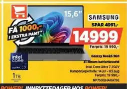 POWER SAMSUNG Galaxy Books 360 31-timers batterilevetid Intel Core Ultra 7 256V tilbud