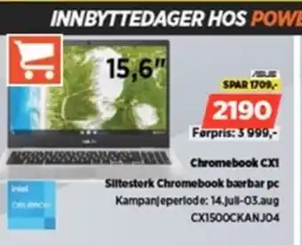 POWER Asus Chromebook CX1 Siltesterk Chromebook bærbar pc tilbud