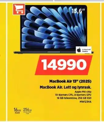 POWER MacBook Air 13" (2025) MacBook Air. Lett og lynrask. tilbud