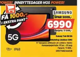 POWER SAMSUNG Galaxy Tab S9 5G tilkobling (dobbel-SIM) tilbud