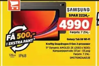 POWER SAMSUNG Galaxy Tab 59 WI-FI tilbud