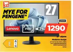 POWER Lenovo 27" skjerm Moderne design tilbud