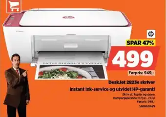 POWER DeskJet 2823e skriver Instant Ink-service og utvidet HP-garanti tilbud