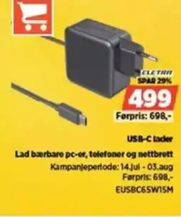 POWER CLETRA USB-C lader Lad bærbare pc-er, telefoner og nettbrett tilbud