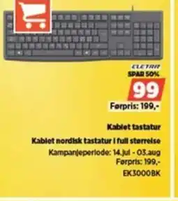 POWER Kablet tastatur Kablet nordisk tastatur i full størrelse tilbud