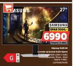 POWER SAMSUNG Odyssey OLED G6 Levende og lynrask OLED-skjerm tilbud