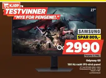 POWER SAMSUNG Odyssey G5 180 Hz raskt IPS-nivå panel tilbud