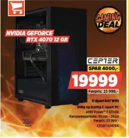 POWER CEPTER E-Sport R47 WIFI Stillg og kraftig E-Sport PC tilbud