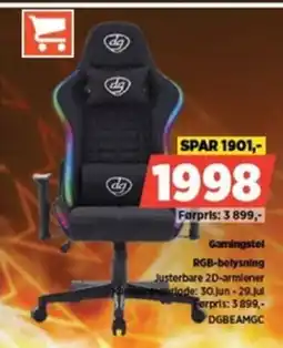 POWER Gamingstol RGB-belysning tilbud