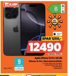 POWER Apple iPhone 16 Pro 128 GB IPhone 16 Pro. Ekstremt kraftfull. tilbud