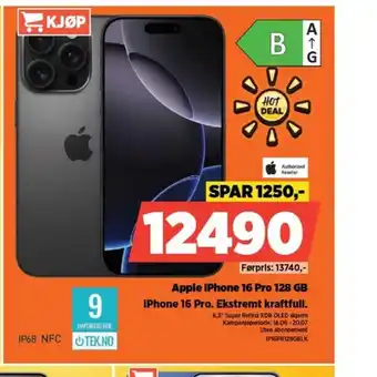 POWER Apple iPhone 16 Pro 128 GB IPhone 16 Pro. Ekstremt kraftfull. tilbud