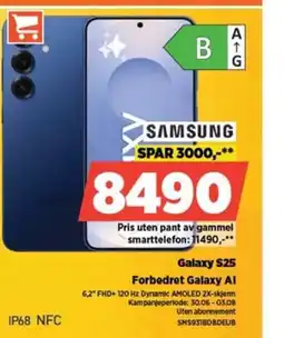 POWER SAMSUNG Galaxy S25 Forbedret Galaxy Al tilbud