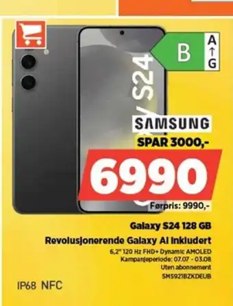 POWER SAMSUNG Galaxy S24 128 GB Revolusjonerende Galaxy Al inkludert tilbud