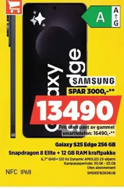 POWER SAMSUNG Galaxy S25 Edge 256 GB Snapdragon 8 Ellte + 12 GB RAM kraftpakke tilbud