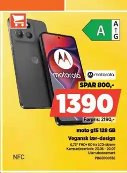POWER Motorola moto g15 128 gb vegansk lær-design tilbud