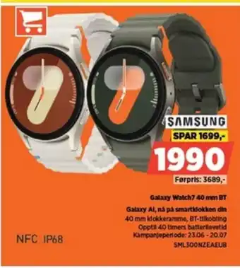 POWER SAMSUNG Galaxy Watch7 40 mm BT Galaxy Al, nå på smartklokken din tilbud