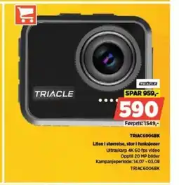 POWER TRIAC6006BK Liten I størrelse, stor i funksjoner Ultraskarp 4K 60fps video tilbud