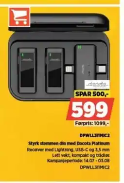 POWER DPWLL MIC2 Styrk stemmen din med Dacota Platinum tilbud