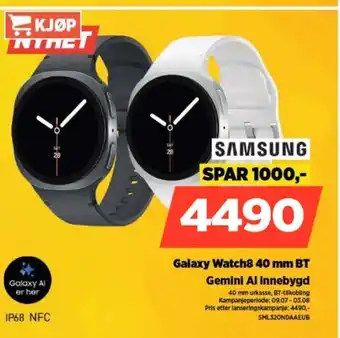 POWER SAMSUNG Galaxy Watch8 40 mm BT Gemini Al innebygd tilbud