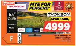 POWER THOMSON S 55" 4K HDR Google TV QLED gir bedre farger tilbud