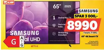 POWER SAMSUNG 65" 4K Smart-TV tilbud