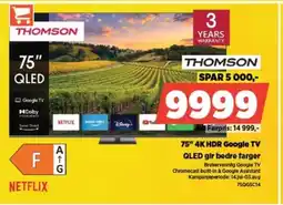 POWER THOMSON 75" 4K HDR Google TV QLED gir bedre farger tilbud