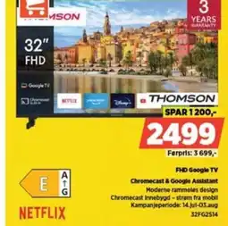 POWER THOMSON SPAR FHD Google TV Chromecast & Google Assistant 1200,- tilbud