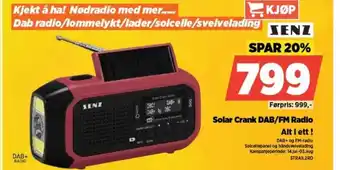 POWER Zenz Solar Crank Dab/FM Radio Alt I Ett! tilbud