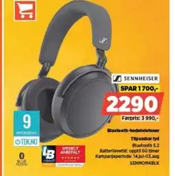 POWER SENNHEISER Bluetooth-hodetelefoner Tilpassbar lyd tilbud