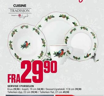 Europris Servise i porselen tilbud