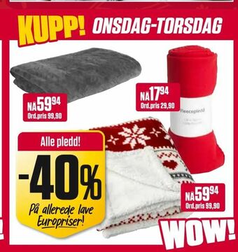 Europris Alle pledd! tilbud