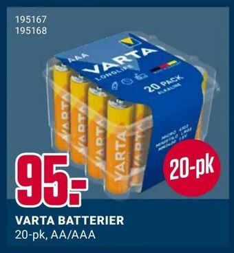 Europris Varta batterier tilbud