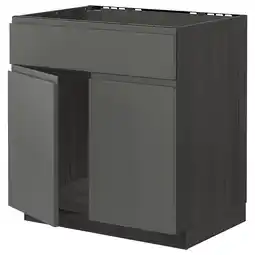 IKEA Metod Benkeskap f oppvaskkum 2dør/fr, svart/voxtorp mørk grå, 80x60 cm tilbud