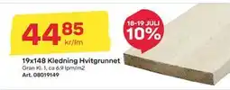 Byggmax 19x148 Kledning Hvitgrunnet, NOK 44.85 tilbud