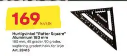 Byggmax Hurtigvinkel ”Rafter Square” Aluminium 180 mm, NOK 169 tilbud