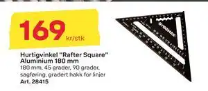 Byggmax Hurtigvinkel ”Rafter Square” Aluminium 180 mm, NOK 169 tilbud