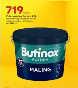 Byggmax Futura Maling Butinox 2,7L, NOK 719 tilbud