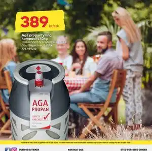 Byggmax Aga propanfylling kompositt 10kg, NOK 389 tilbud