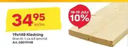 Byggmax 19x148 Kledning, NOK 34.95 tilbud
