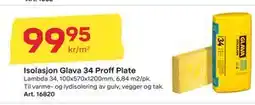 Byggmax Isolasjon Glava 34 Proff Plate, NOK 99.95 tilbud