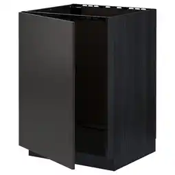 IKEA Metod Benkeskap for oppvaskkum, svart/nickebo matt antrasitt, 60x60 cm tilbud