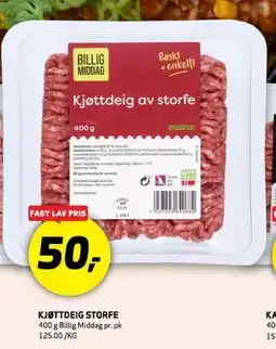 Bunnpris KJØTTDEIG STORFE, NOK 50 tilbud