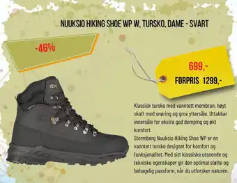 XXL Sport NUUKSIO HIKING SHOE WP W, TURSKO, DAME - SVART tilbud