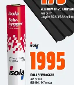 Obs Bygg ISOLA SELVBYGGER, NOK 1995 tilbud