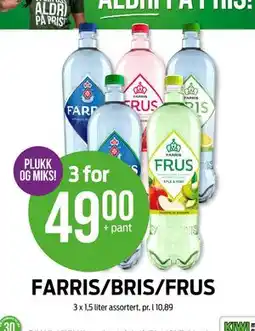 Kiwi FARRIS/BRIS/FRUS, NOK 49 tilbud