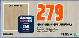 Obs Bygg PERGO TOREKOV 1-STAV LAMINATGULV, NOK 279 tilbud