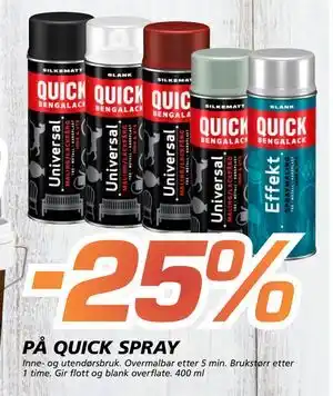 Coop Byggmix 25% PÅ QUICK SPRAY tilbud
